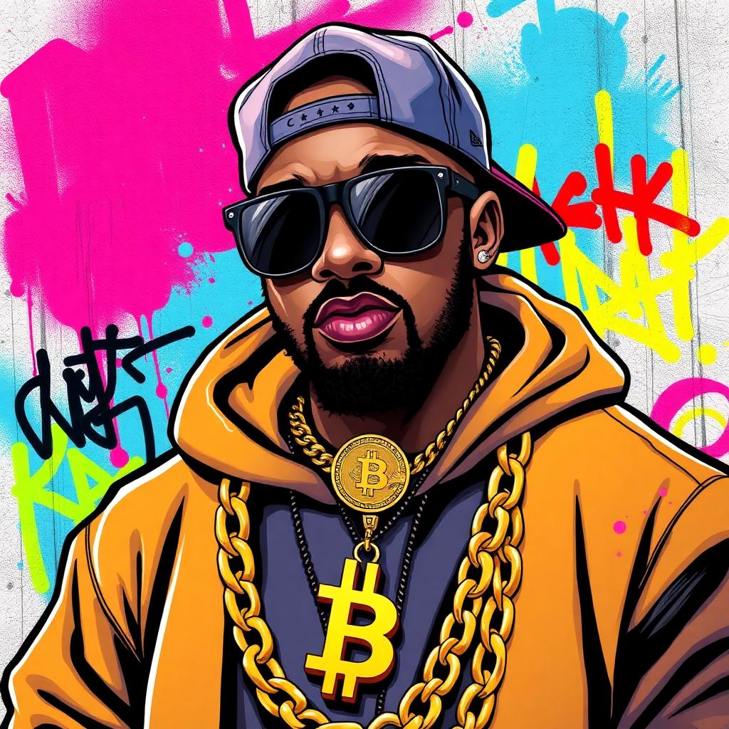 Male hip-hop crypto degen avatar
